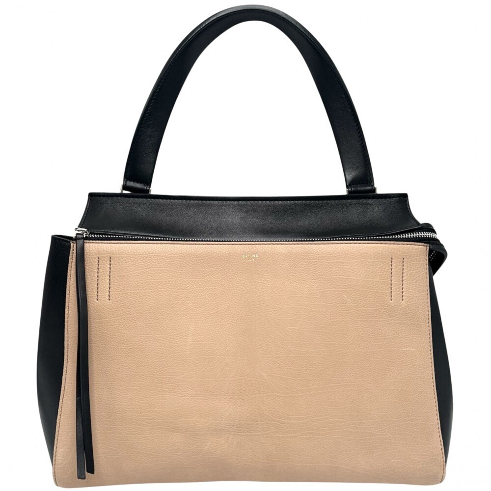 Celine handbag for women, bicolor Edge medium size, CELINE leather, beige and...